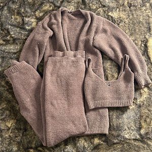 3 piece Fashion Nova Lounge wear outfit with cardigan